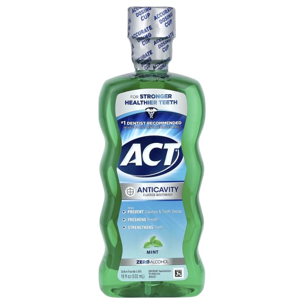 ACT, Anticavity Fluoride Mouthwash, Alcohol Free, Mint, 18 fl oz (532 ml)