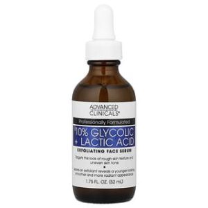 Advanced Clinicals, 10% Glycolic + Lactic Acid Serum, 1.75 fl oz (52 ml)