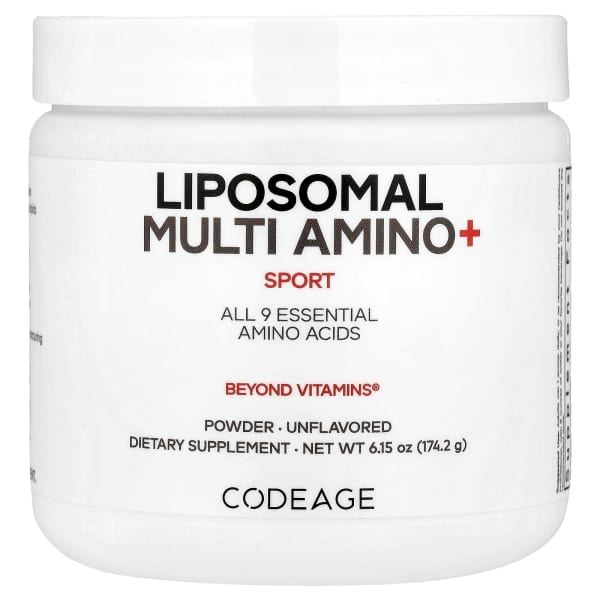 Codeage, Sport, Liposomal Multi Amino+ Powder, Unflavored, 6.15 oz (174.2 g)