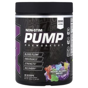 ABE, Non-Stim Pump Pre Workout, Sour Gummy Bear, 17.63 oz (500 g)
