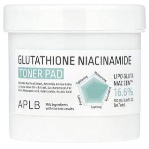 APLB, Glutathione Niacinamide, Toner Pad, 60 Pads, 3.38 fl oz (100 ml)