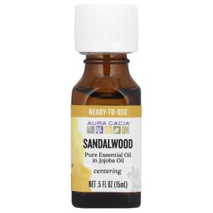 Aura Cacia, Pure Essential Oil in Jojoba Oil, Sandalwood, 0.5 fl oz (15 ml)