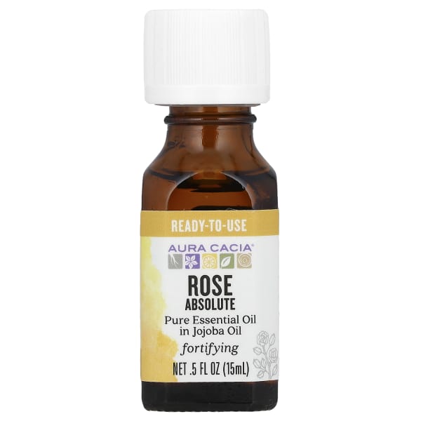 Aura Cacia, Pure Essential Oil in Jojoba Oil, Rose Absolute, 0.5 fl oz (15 ml)