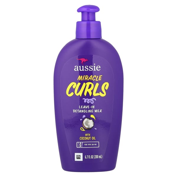 Aussie, Miracle Curls, Leave-In Detangling Milk with Coconut Oil, For Type 3A-4A, 6.7 fl oz (200 ml)