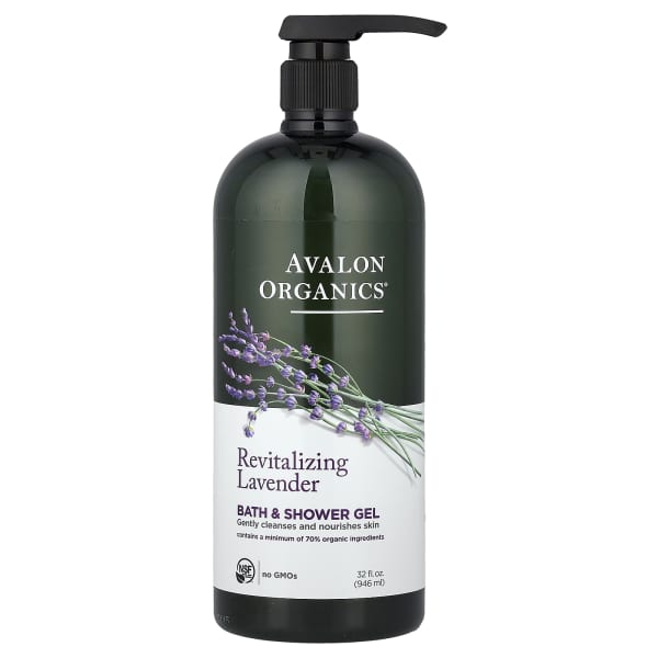 Avalon Organics, Bath & Shower Gel, Revitalizing Lavender, 32 fl oz (946 ml)