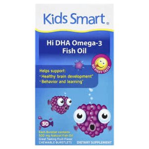 Kids SmartĀ®, Hi DHA-Omega 3 Fish Oil, Fruit, 30 Chewable Burstlets