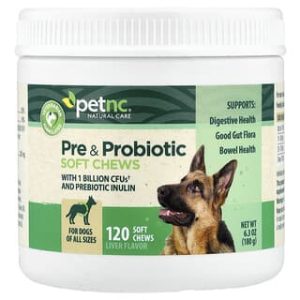 petnc NATURAL CARE, Pre & Probiotic Soft Chews, For Dogs, All Sizes, Liver, 120 Soft Chews, 6.3 oz (180 g)