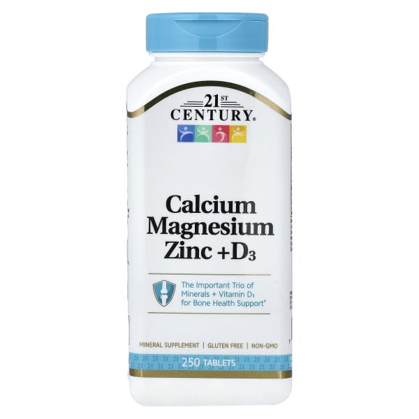 21st Century, Calcium Magnesium Zinc + D3, 250 Tablets