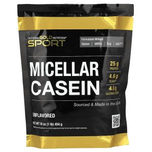 California Gold Nutrition, Sport, Micellar Casein, Unflavored, Slow Absorption, 16 oz (454 g)