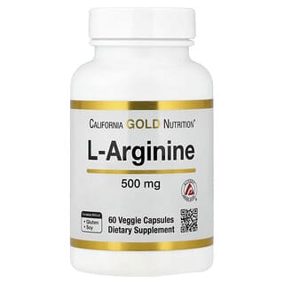 California Gold Nutrition, L-Arginine, 500 mg , 60 Veggie Capsules