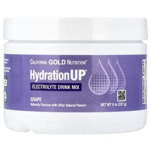 California Gold Nutrition, HydrationUP®, Electrolyte Drink Mix with Calcium, Potassium, Vitamin C, and Vitamin E, Grape, 8 oz (227 g)