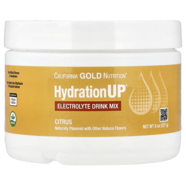 California Gold Nutrition, HydrationUP®, Electrolyte Drink Mix with Calcium, Potassium, Vitamin C, and Vitamin E, Citrus, 8 oz (227 g)