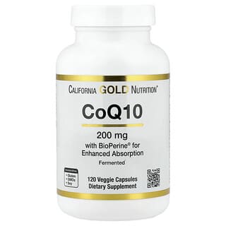 California Gold Nutrition, CoQ10 with Bioperine® and Black Pepper Extract, Enhanced Biovailability, 120 Veggie Capsules