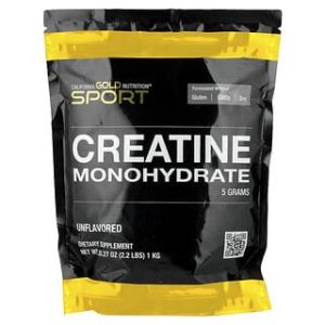 California Gold Nutrition, Sport, Pure Creatine Monohydrate, Unflavored, 2.2 lbs (1 kg)