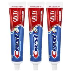Crest, Cavity Protection, Fluoride Anticavity Toothpaste, Regular Paste, 3 Pack, 5.7 oz (161 g) Each