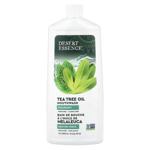 Desert Essence, Tea Tree Oil Mouthwash, Spearmint, 16 fl oz (473 ml)