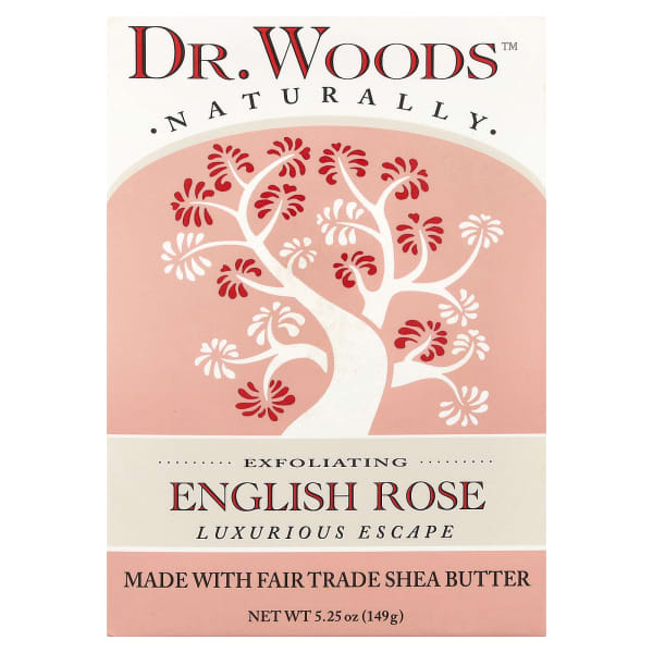 Dr. Woods, Exfoliating Bar Soap, English Rose , 5.25 oz (149 g)