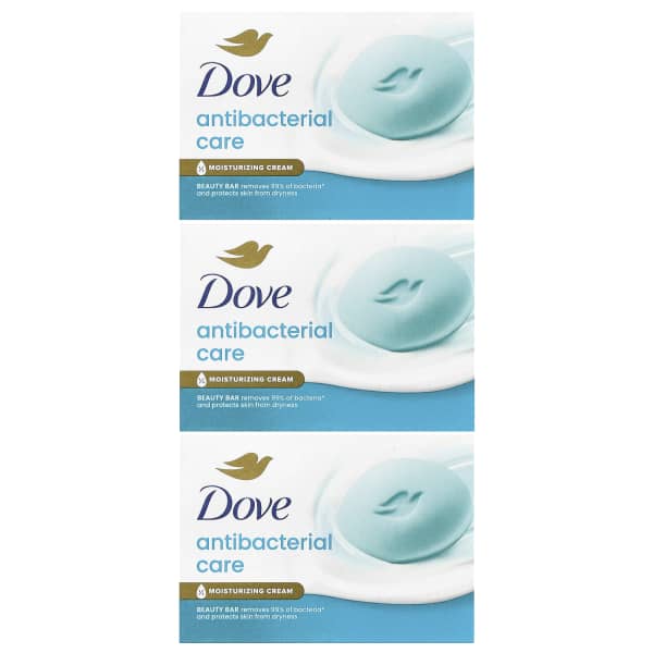 Dove, Antibacterial Care, Beauty Bar Soap , 3 Bars, 3.17 oz (90 g) Each