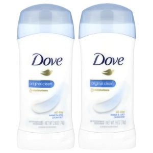 Dove, Antiperspirant Deodorant, Original Clean, 2 Pack, 2.6 oz (74 g) Each