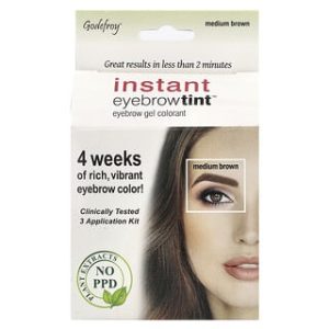 Godefroy, Instant Eyebrow Tint™, Medium Brown, 3 Application Kit