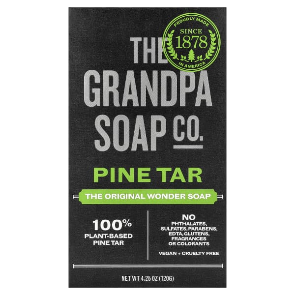 The Grandpa Soap Co., Face & Body Bar Soap, Pine Tar, 4.25 oz (120 g)
