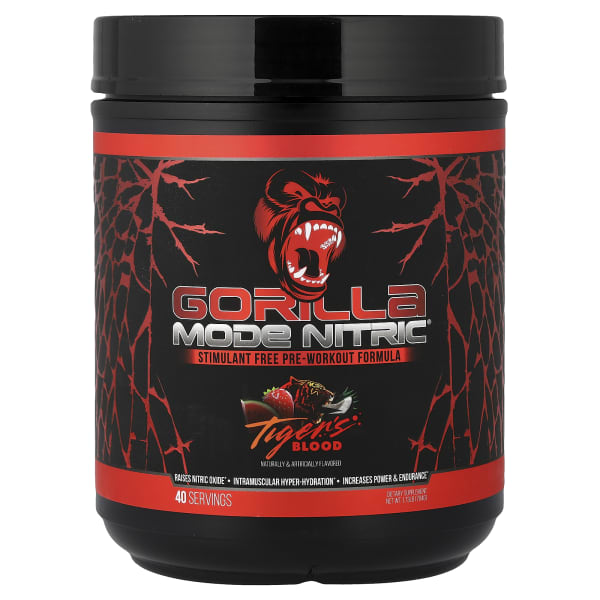 Gorilla Mind, Mode NitricĀ®, Stimulant Free Pre-Workout Formula, Tiger's Blood, 1.73 lb (784 g)
