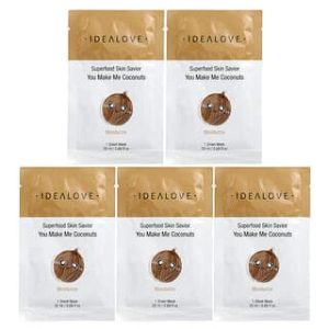 Idealove, Superfood Skin Savior, You Make Me Coconuts, 5 Beauty Sheet Masks, 0.68 fl oz (20 ml) Each