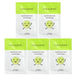 Idealove, Superfood Skin Savior, Lime All Yours, 5 Beauty Sheet Masks, 0.68 fl oz (20 ml) Each