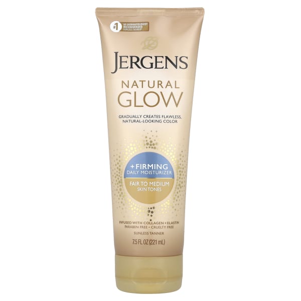 Jergens, Natural Glow, Firming Daily Moisturizer, Sunless Tanner, Fair to Medium, 7.5 fl oz (221 ml)
