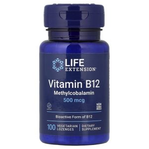 Life Extension, Vitamin B12, Methylcobalamin, 500 mcg, 100 Vegetarian Lozenges
