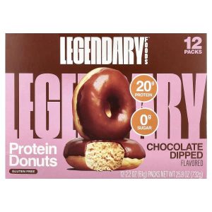 Legendary Foods, Protein Donuts, Chocolate Dipped, 12 Packs, 2.2 oz (61 g) Each