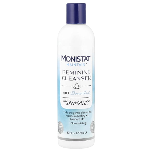 Monistat, Maintain™, Feminine Cleanser with Boric Acid, Fragrance Free, 10 fl oz (296 ml)