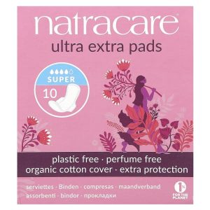 Natracare, Ultra Extra Pads, Organic Cotton Cover, Super, 10 Pads