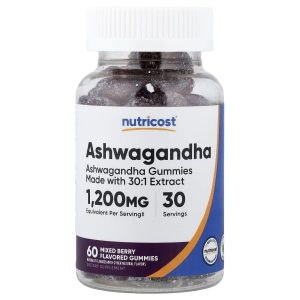 Nutricost, Ashwagandha Gummies, Mixed Berry, 60 Gummies (600 mg per Gummy)