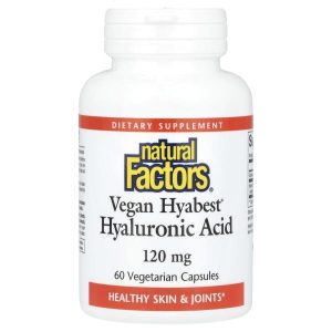 Natural Factors, Vegan Hyabest, Hyaluronic Acid, 120 mg, 60 Vegetarian Capsules