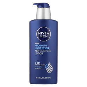 Nivea, Men, Maximum Hydration, 48H Moisture Lotion, For Dry Skin, 16.9 fl oz (500 ml)