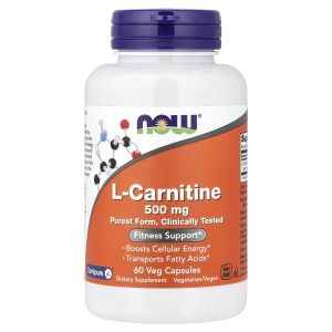 NOW Foods, L-Carnitine, 500 mg, 60 Veg Capsules
