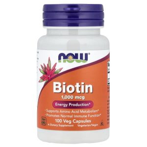 NOW Foods, Biotin, 1,000 mcg, 100 Veg Capsules