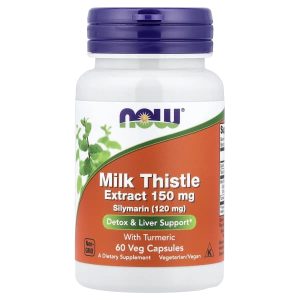 NOW Foods, Milk Thistle Extract with Turmeric, 60 Veg Capsules