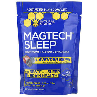 Natural Stacks, MagTech® Sleep, Lavender Berry, 14 Stick Packs, 0.28 oz (7.8 g) Each