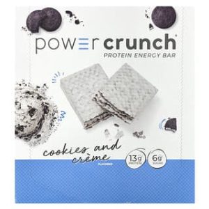 BNRG, Power CrunchĀ®, Protein Energy Bar, Cookies and CrĆØme, 12 Bars, 1.4 oz (40 g) Each