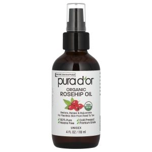 Pura D'or, Organic Rosehip Oil, 4 fl oz (118 ml)