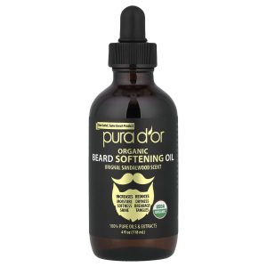 Pura D'or, Organic Beard Softening Oil, Original Sandalwood, 4 fl oz (118 ml)