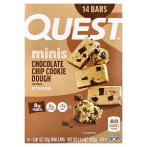 Quest Nutrition, Minis Protein Bar, Chocolate Chip Cookie Dough, 14 Bars, 0.81 oz (23 g) Each