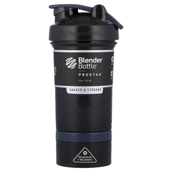 Blender Bottle, ProStakā¢, Shaker & Storage, FC Black, 22 oz (651 ml)