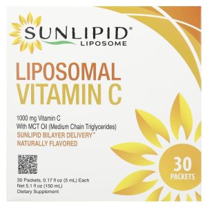 Sunlipid, Liposomal Vitamin C with MCT Oil, 30 Packets, 0.17 fl oz (5 ml) Each