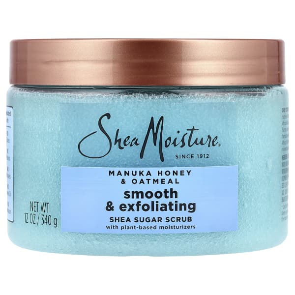 SheaMoisture, Smooth & Exfoliating Shea Sugar Scrub, Manuka Honey & Oatmeal, 12 oz (340 g)