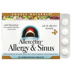 Source Naturals, Allercetin™, Allergy & Sinus, 48 Homeopathic Tablets