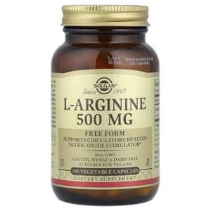 Solgar, L-Arginine, 500 mg, 100 Vegetable Capsules