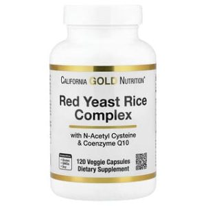 California Gold Nutrition, Red Yeast Rice Complex with Organic Red Yeast Rice, N-Acetyl Cysteine, Coenzyme Q10, and Milk Thistle Extract, 120 Veggie Capsules